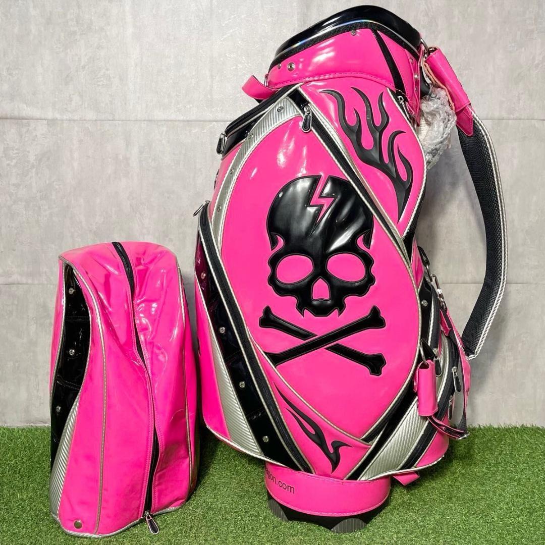 【未使用品】ダンスウィズドラゴン キャディバッグ ゴルフバッグ 3点式 スカル