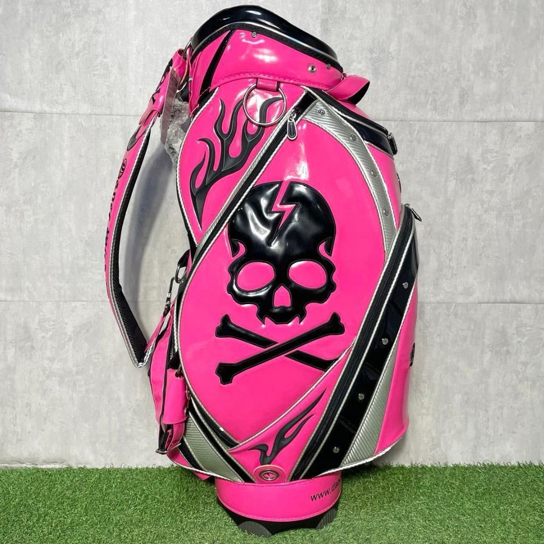 【未使用品】ダンスウィズドラゴン キャディバッグ ゴルフバッグ 3点式 スカル