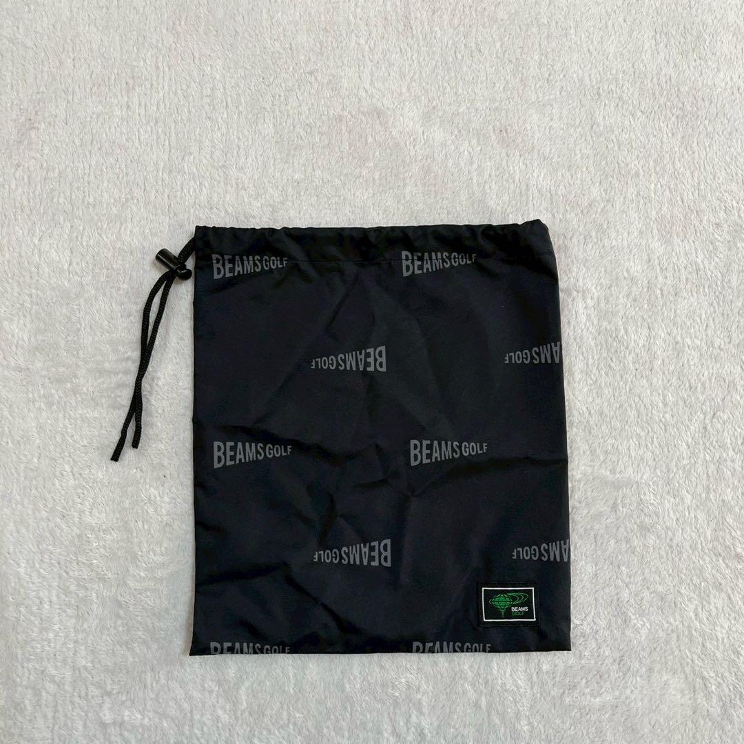 極美品　ビームスゴルフ　2WAY レインコート 2　ロゴ　総柄　ブラック　フード