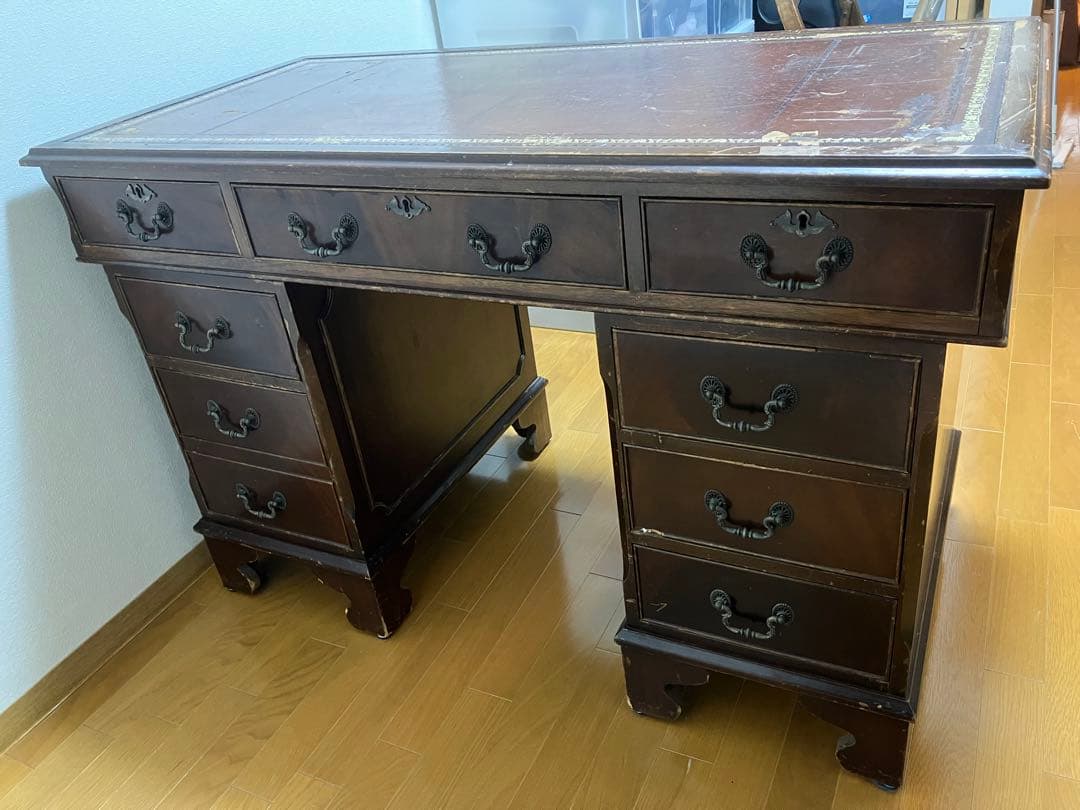 イギリス　アンティーク　机　ディスク　直接受け取りのみ