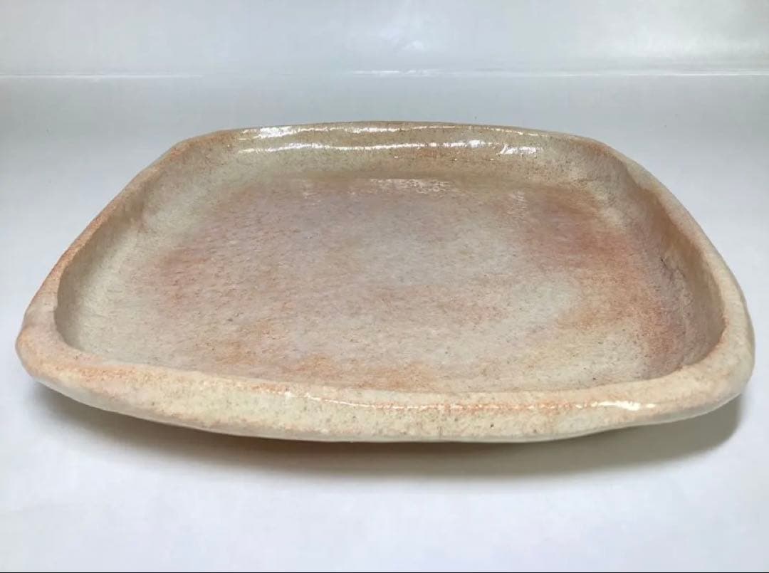 茶道具 古物品 本間焼 菓子器 赤 四方 角 池田退輔 木箱入