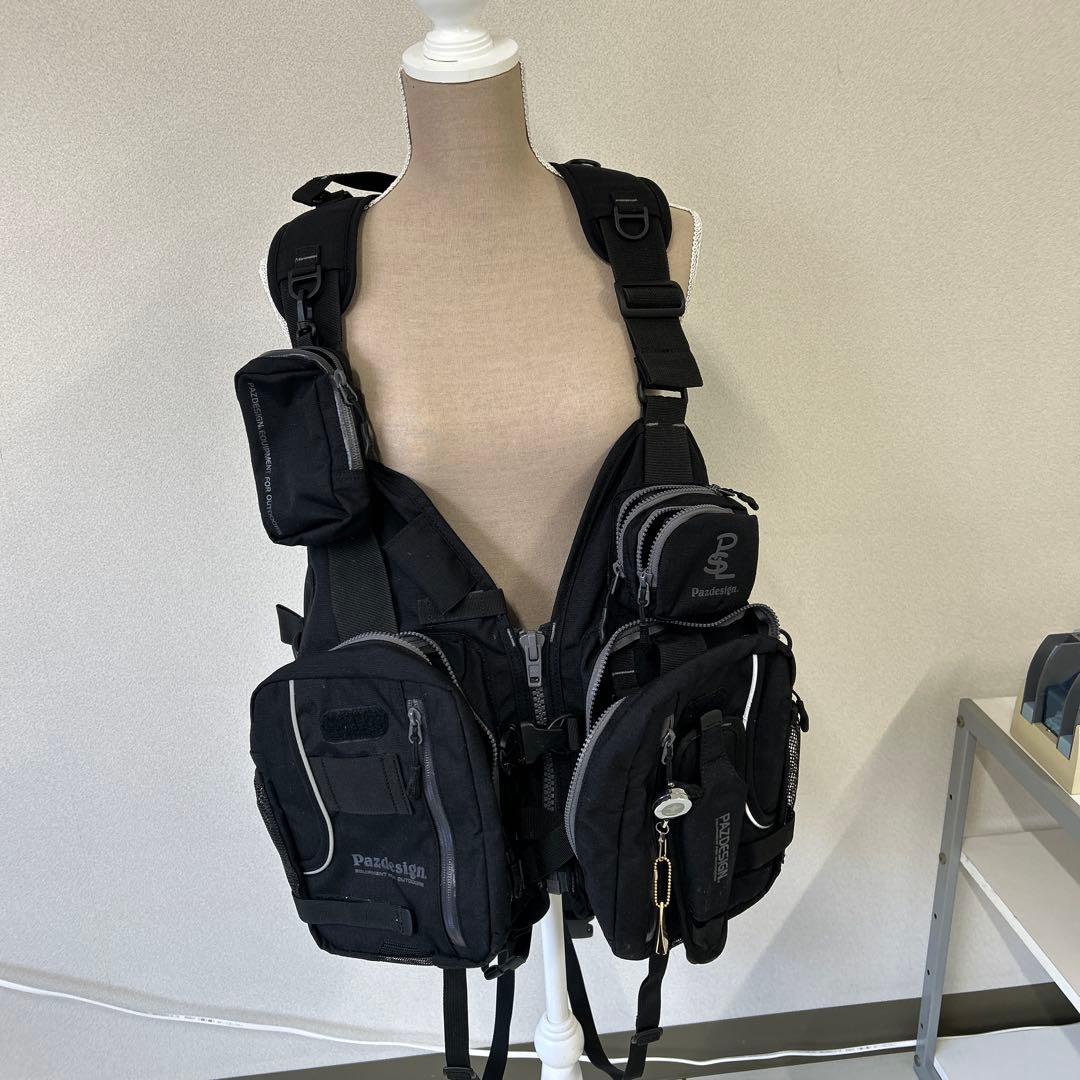 Pazdesign ブラック フィッシングベスト