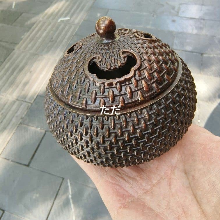 香炉 祥雲米珠薫香炉 香道具 室内檀香炉 茶道具 銅製品 工芸品 置物