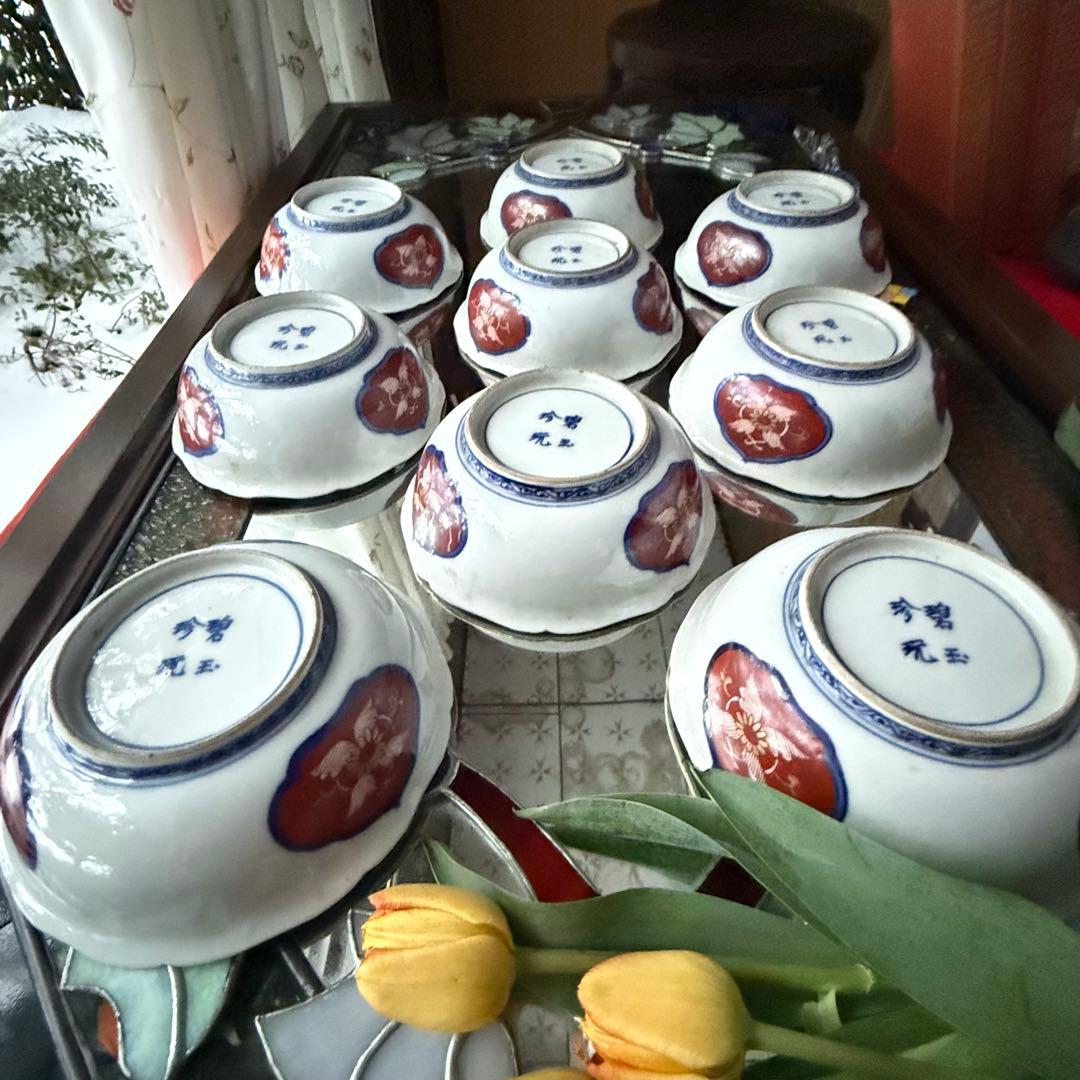 超限定21日20 時迄‼️強運献上大聖寺伊万里Dragon❌牡丹龍靏玉珍玩膾皿2客