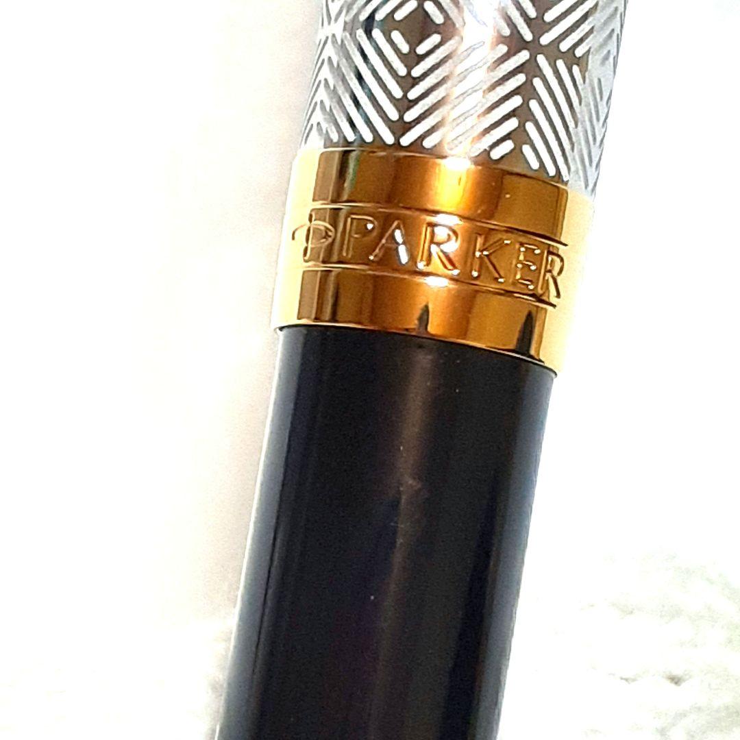 美品 PARKER パーカー ソネットプレミアム メタル&ブラックGTボールペン