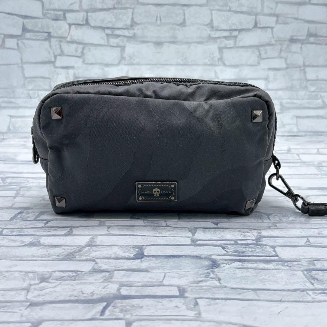 MARK&LONA　スタッズ付きブラッククラッチバッグ グルフバッグ カート