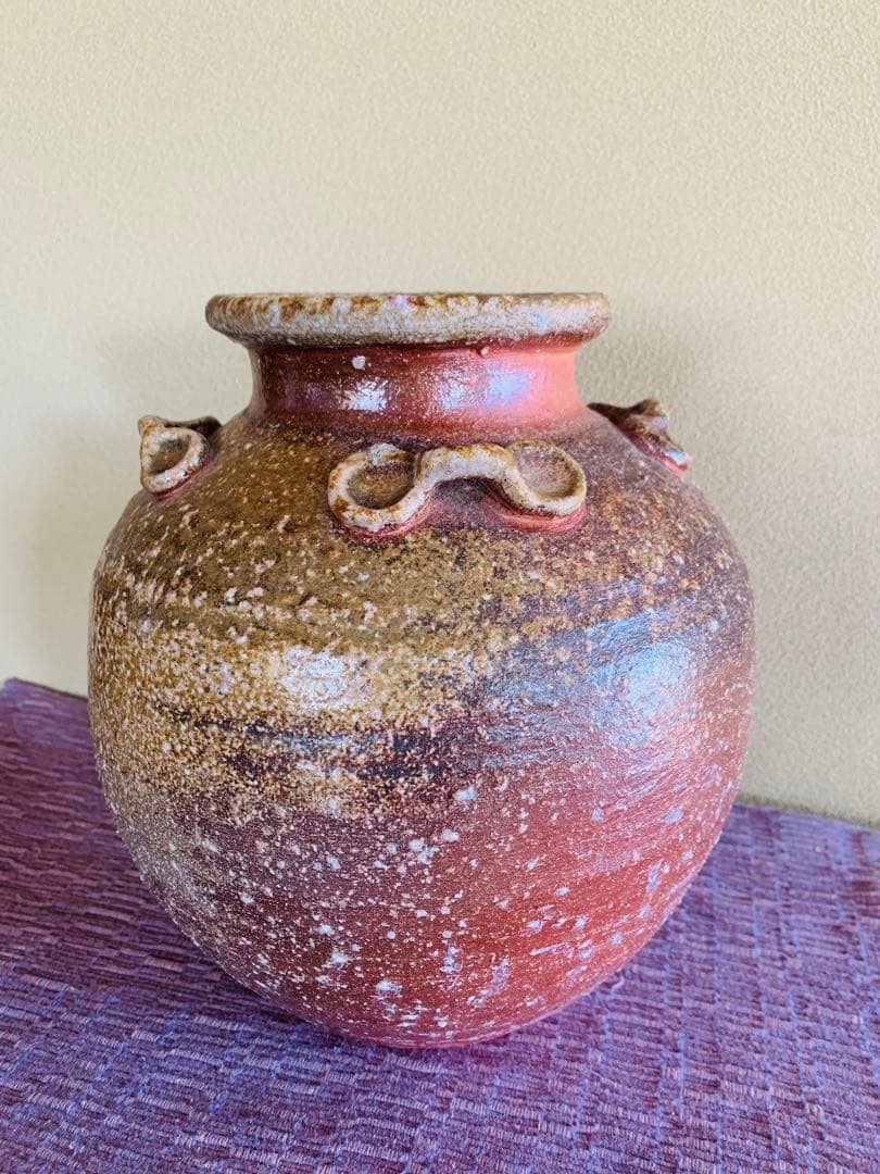 信楽焼、四つ耳、大壺、