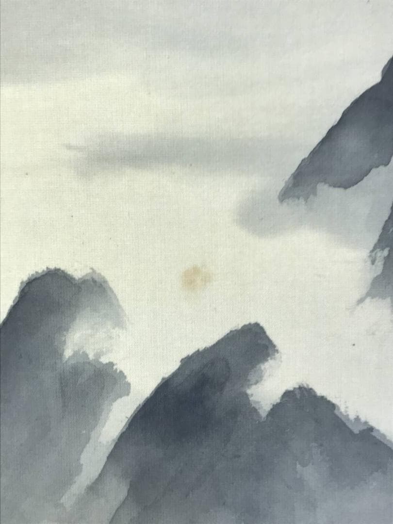 真作/佐藤耕寛/山水図/水墨山水図/横物/掛軸/名家伝来/AE-112