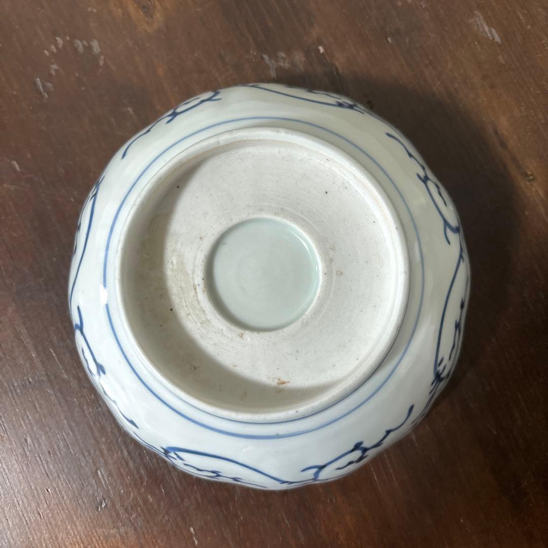 古伊万里　染付なます皿　5枚　膾皿　唐草　アンティーク　古道具　白洲正子　李朝