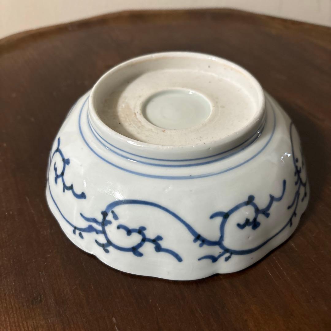 古伊万里　染付なます皿　5枚　膾皿　唐草　アンティーク　古道具　白洲正子　李朝