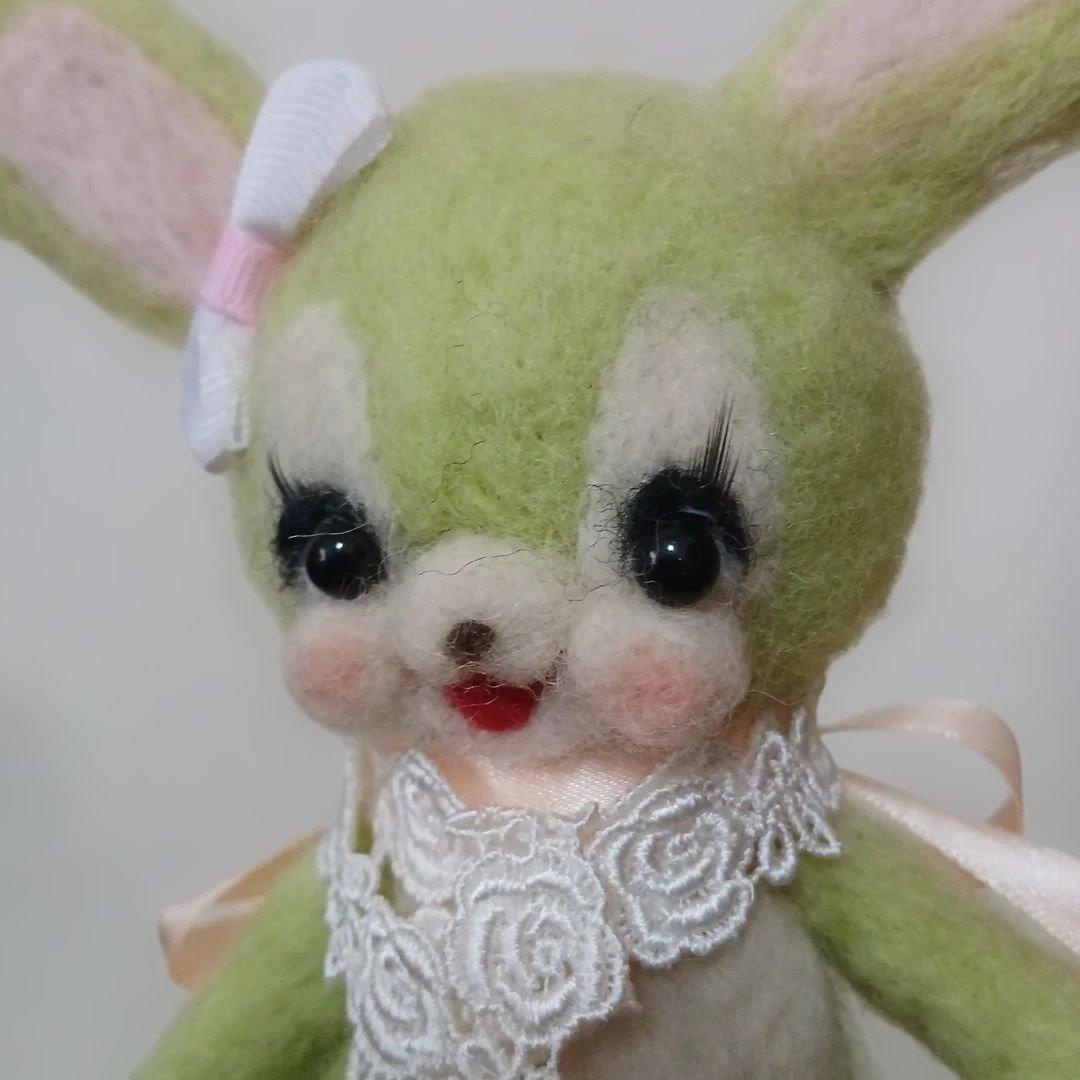 作家様　ウサギぬいぐるみ　羊毛フェルト　2体セット品