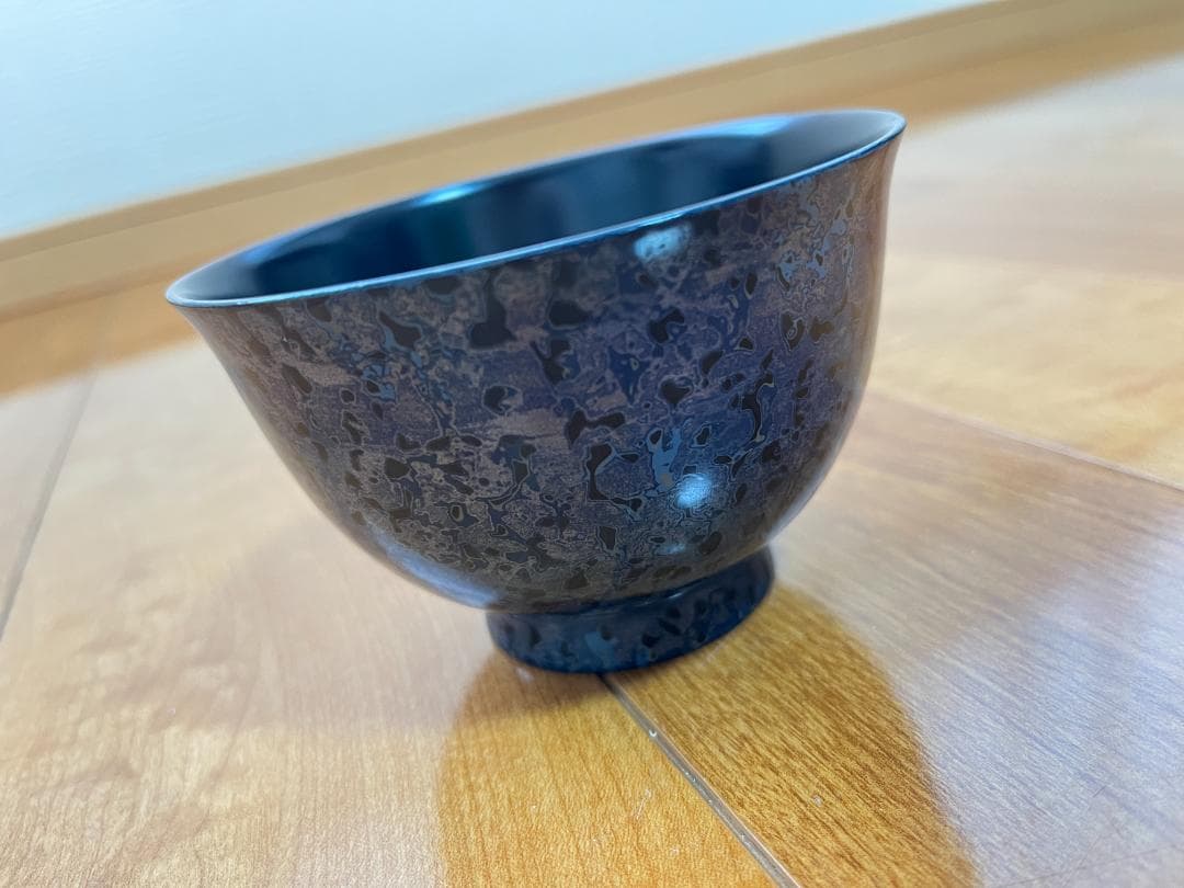 【希少・新品未使用】津軽塗 お椀 箱付き ロイヤルブルー 変わり塗り
