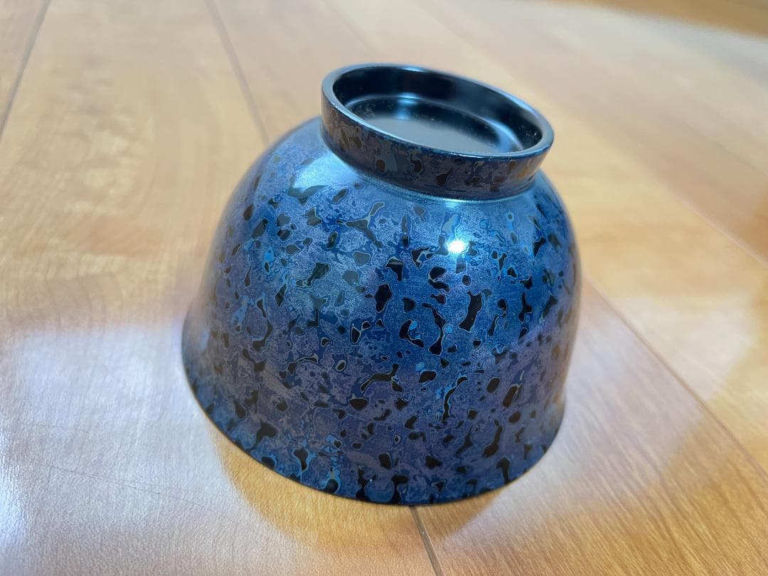 【希少・新品未使用】津軽塗 お椀 箱付き ロイヤルブルー 変わり塗り
