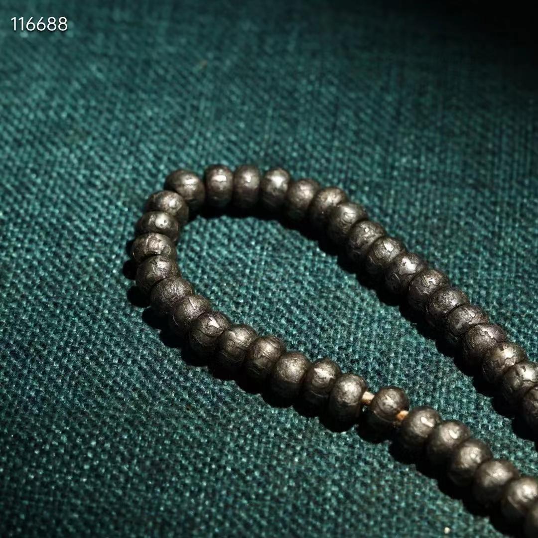 中国古美術・純手工・チベット寒鉄彫刻六字真言108粒仏珠・ネックレス・数珠・仏具