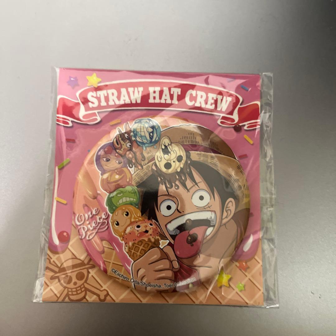 海外限定　ワンピース STRAW HAT CREW缶バッジ ルフィ