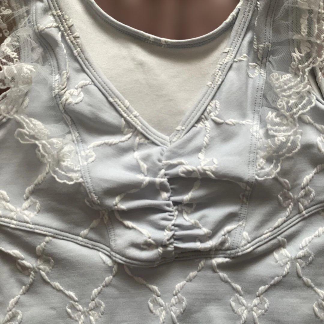 mezzo piano【バレエ】リボンジャガード柄　レオタード 140サイズ