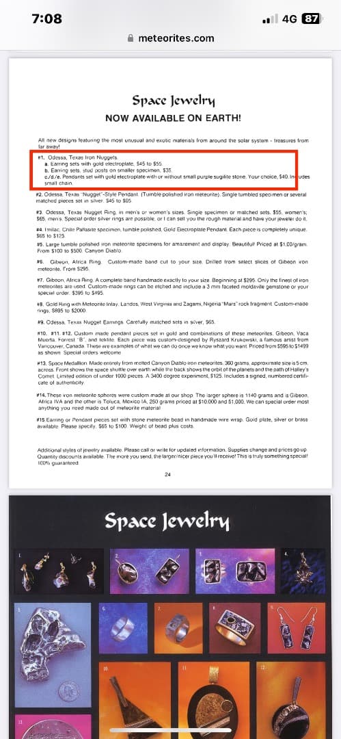 隕石ペンダント スギライト付き①