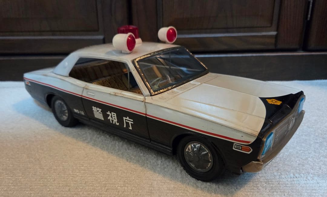 【年代物】【箱付】イチコー　グロリア　パトロールカー　ブリキ