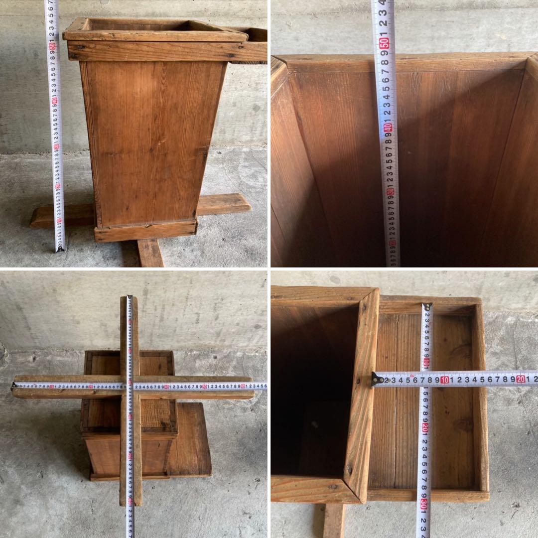 古い木製スタンド ホルダー ラック 収納 傘立て 棚 台 大型 和風 レトロ