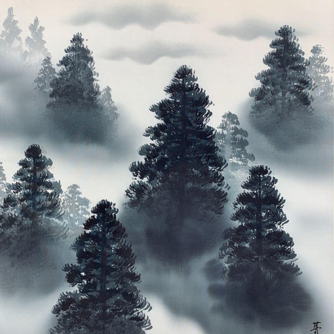 掛け軸3本 ①朝田青景作 赤富士図②福田素仙作聖観音③中島清堂作「舞」美人