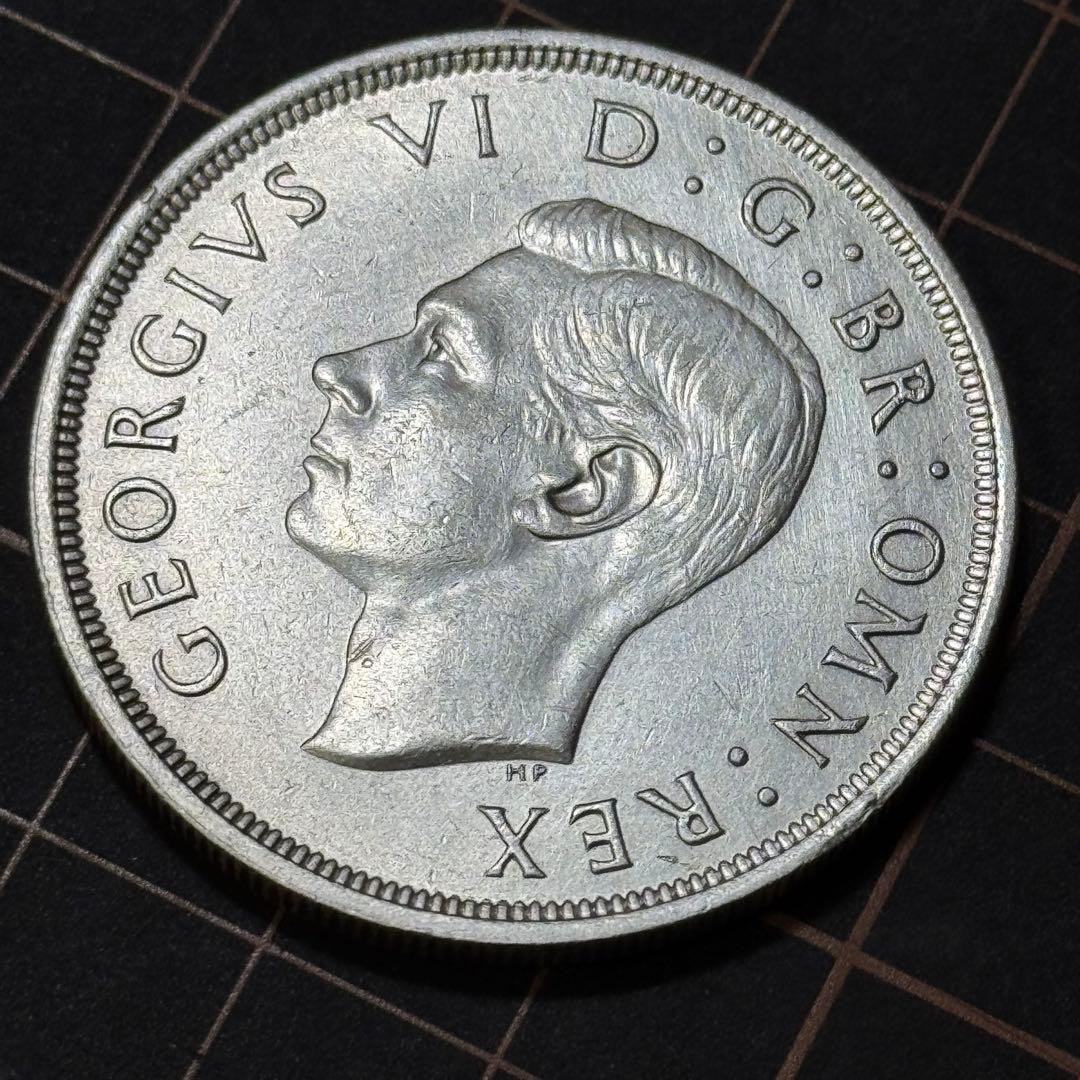 1937 イギリス 大型銀貨 1クラウン ジョージ6世 極美品 本物保証