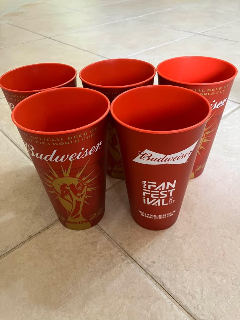 ワールドカップカタール 現地限定Budweiserカップ500mL非売品5個組