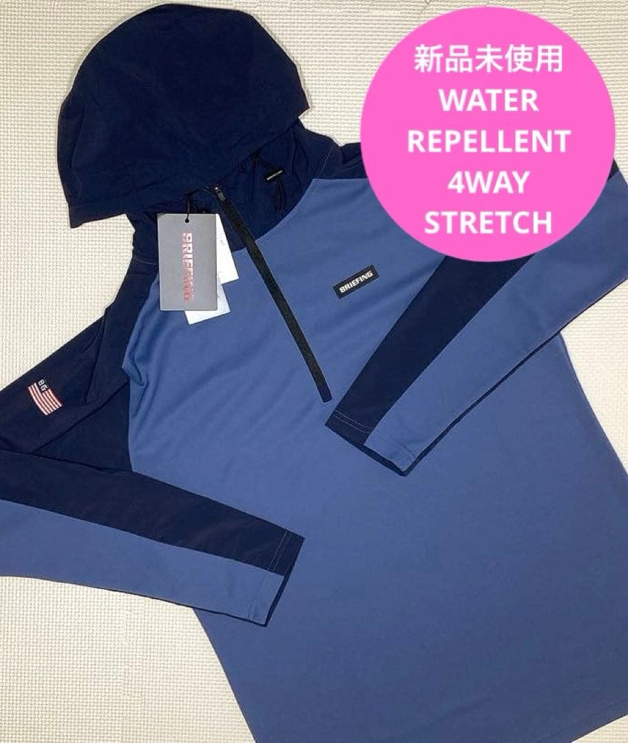 BRIEFING GOLF MS HALF ZIP HOODIE（BLUE／M）