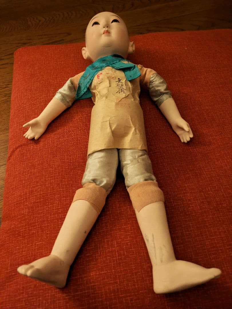 昭和初期　12号 市松人形　在銘　ビスクドール　日本玩具人形類統制協会