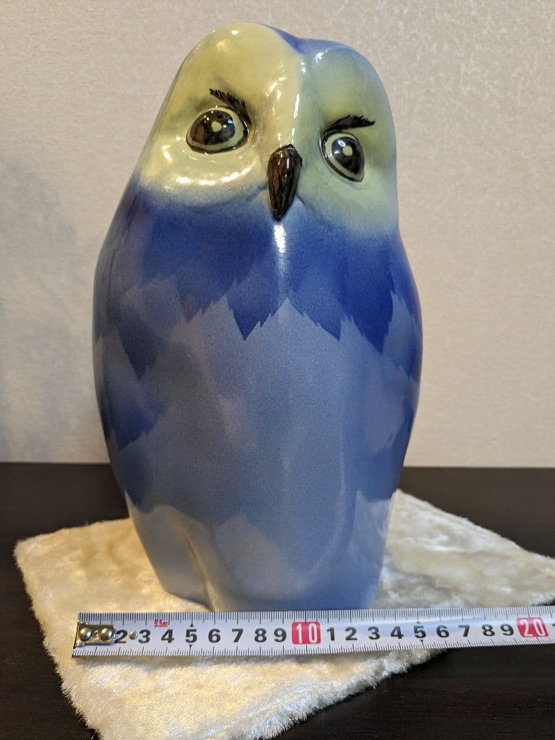 陶器製フクロウの置物 九谷焼