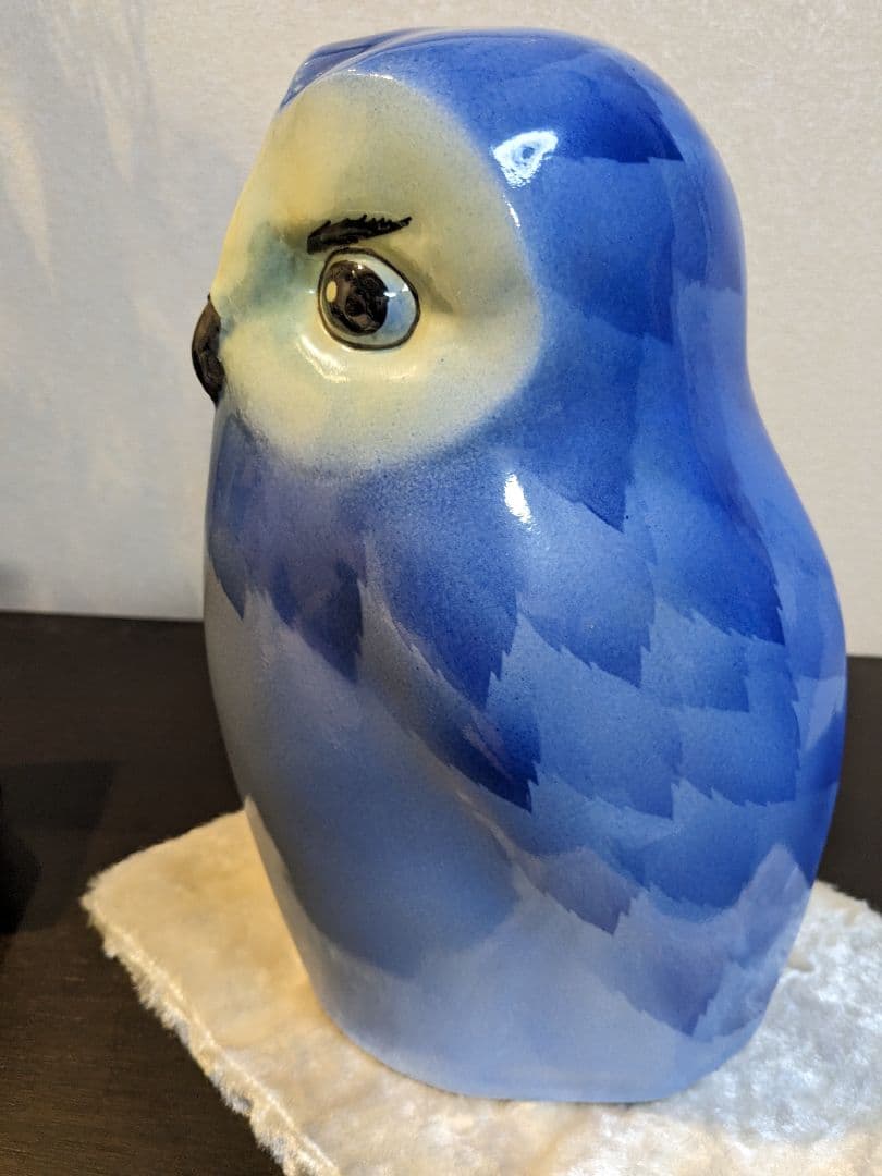 陶器製フクロウの置物 九谷焼
