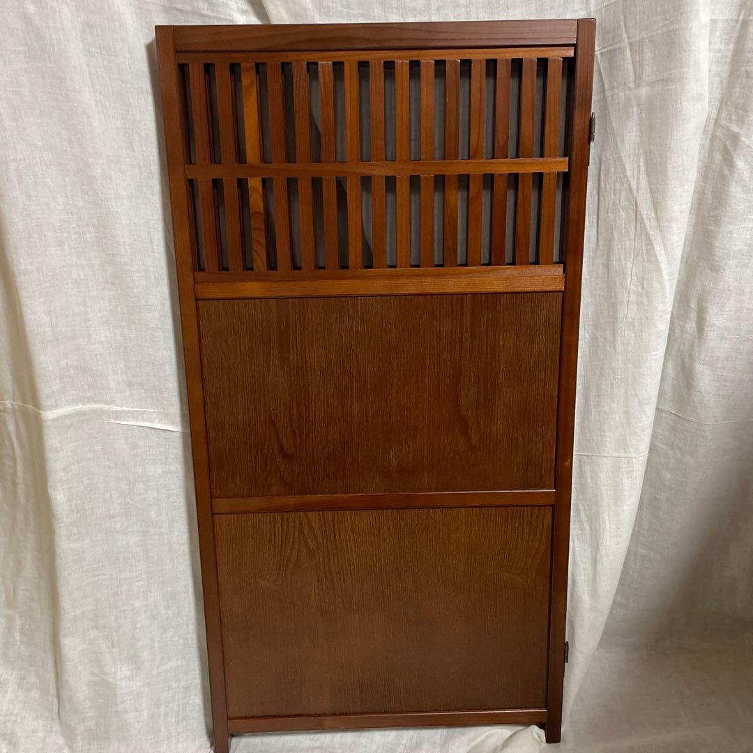 高級衝立　天然木　二曲　雀　九谷焼　二曲九谷屏風