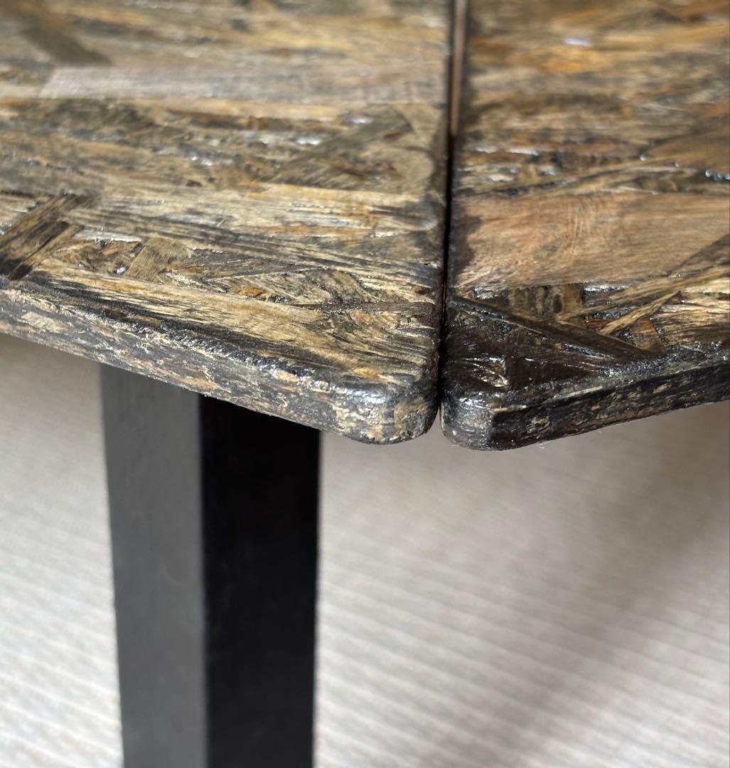 ヘキサテーブル50 センターテーブル付き　スケルトンブラック塗装　FHC50sb