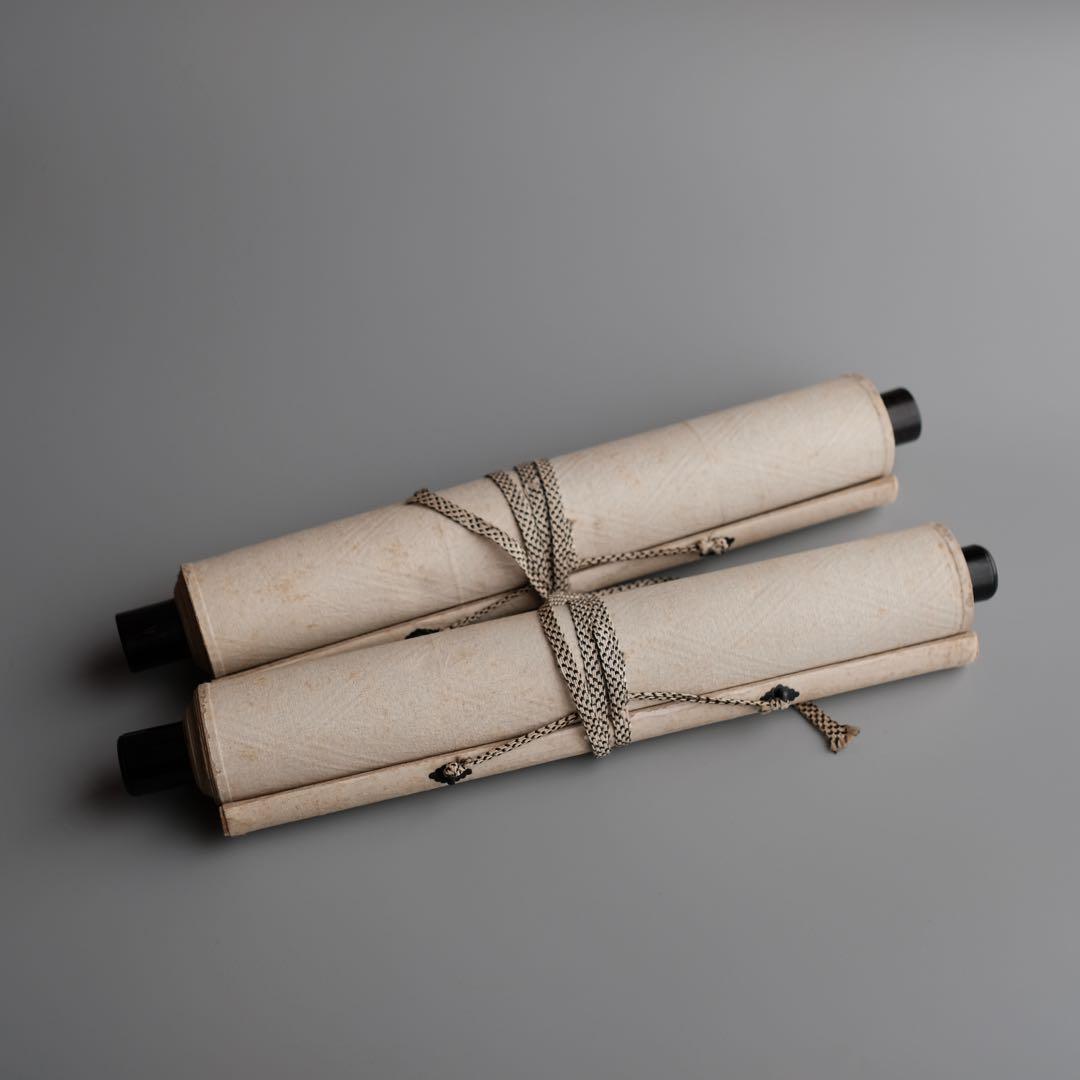 「赤壁自画赤壁前游之図」双幅並び置き、桐箱付き