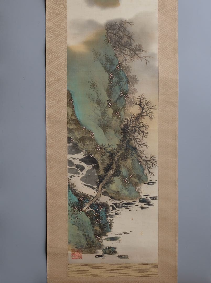 「赤壁自画赤壁前游之図」双幅並び置き、桐箱付き