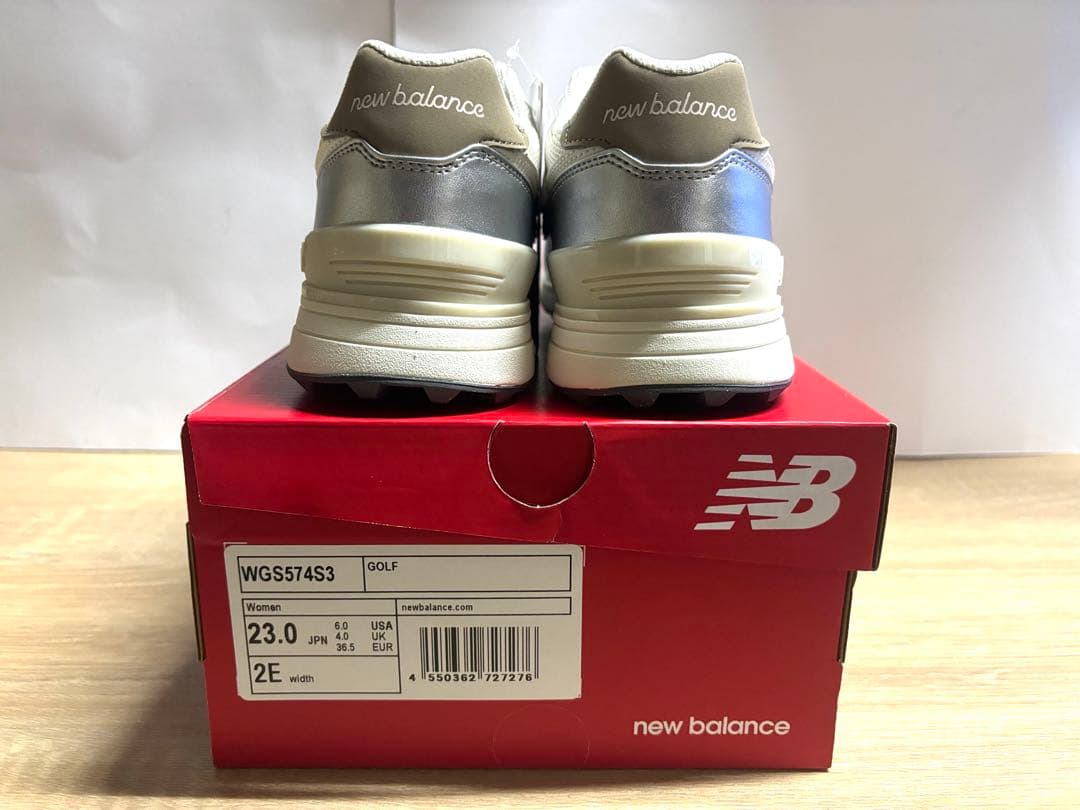 未使用23cm 2E ニューバランスゴルフ WGS574S3 ホワイト/シルバー