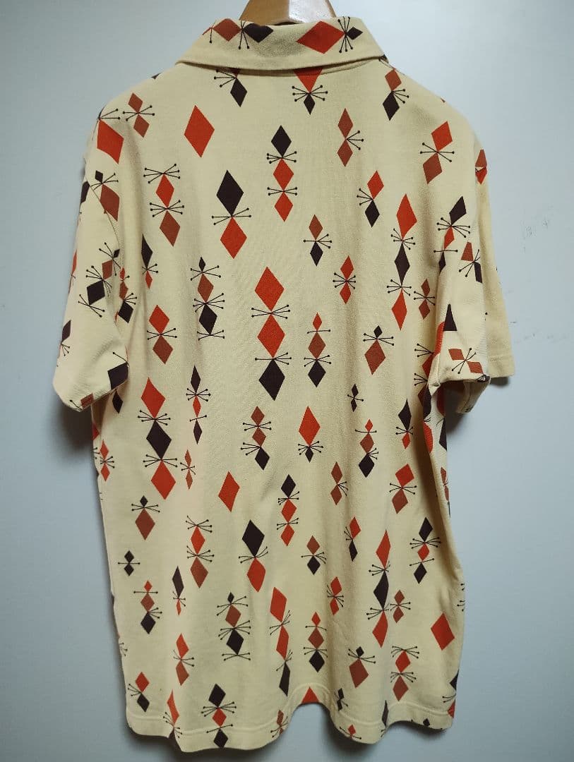 スターオブハリウッド 日本製 半袖 ポロシャツ L イエロー系 鹿の子 メンズ