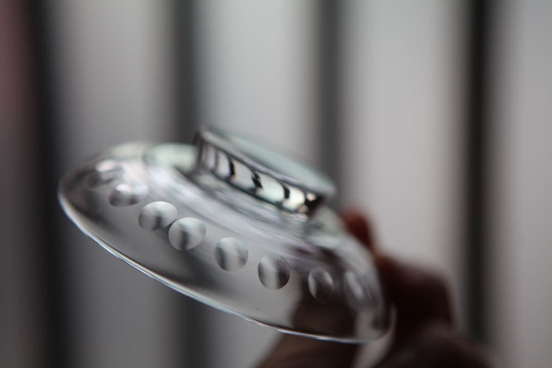 古道具　戦前　大正　昭和初期　蓋付ガラス碗　レア　B