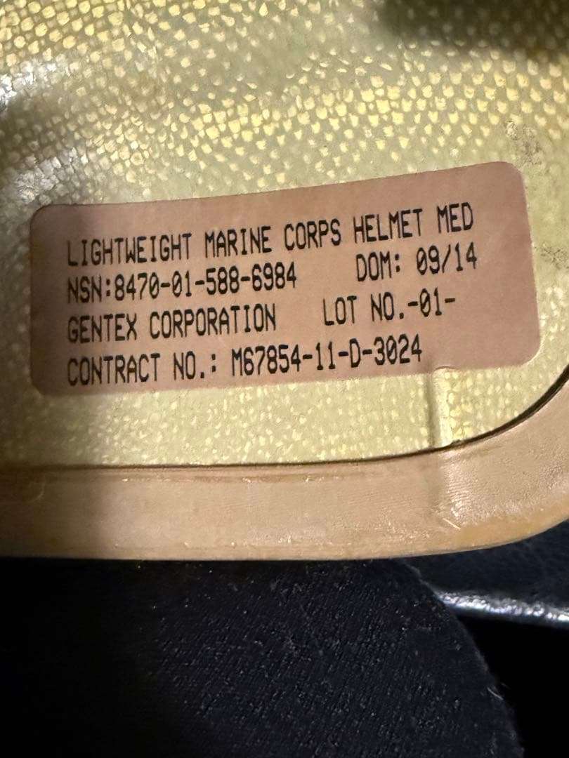 GENTEX製 LWMCH ヘルメット ECH LWH ACH 海兵隊