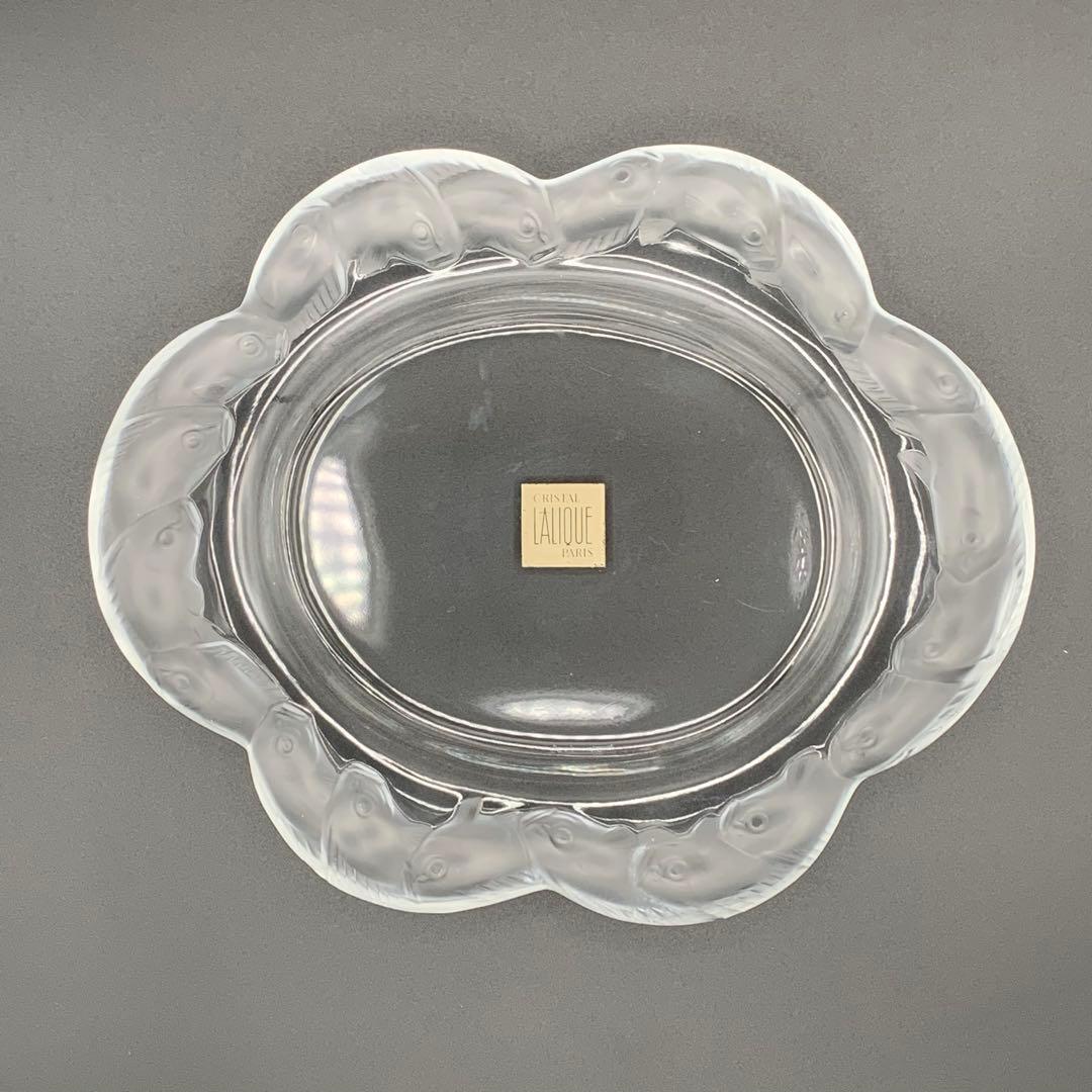 希少！ルネ・ラリック アンティーククリスタルガラスディッシュプレート　鯉模様　魚