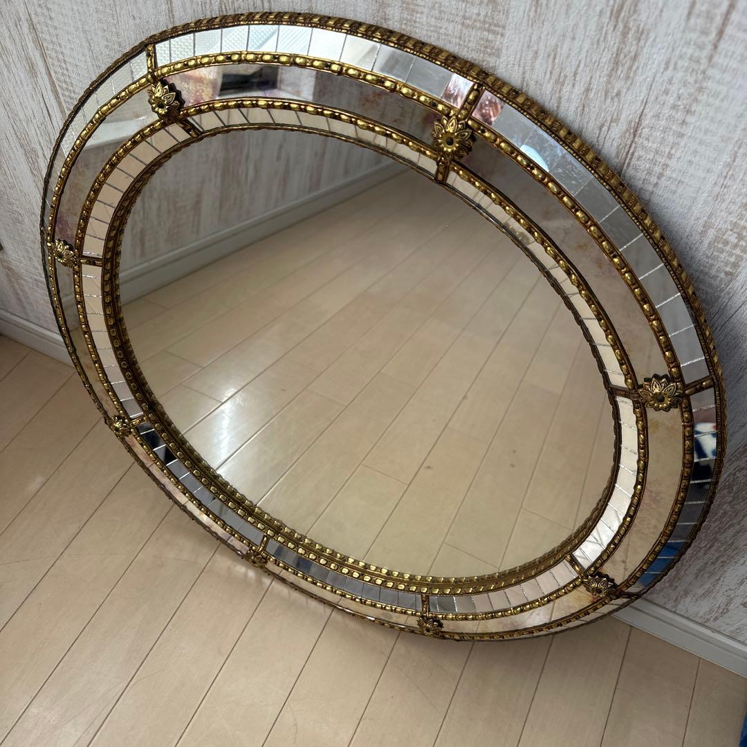 【超希少】高級 スペイン製 アンティーク 鏡 ミラー ヴィンテージ