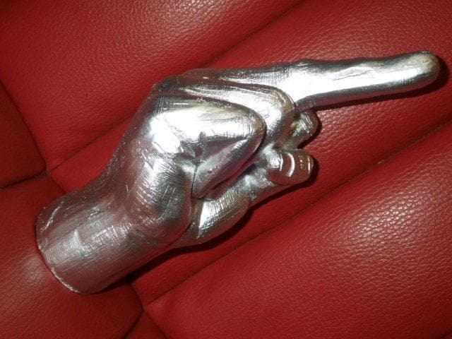 ファックサイン★置物★銀★25★ミドルフィンガー★Fuck★雑貨★インテリア