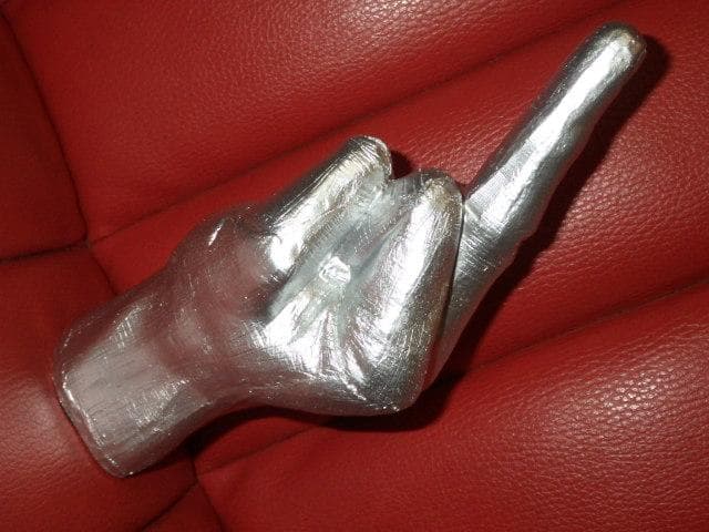 ファックサイン★置物★銀★25★ミドルフィンガー★Fuck★雑貨★インテリア