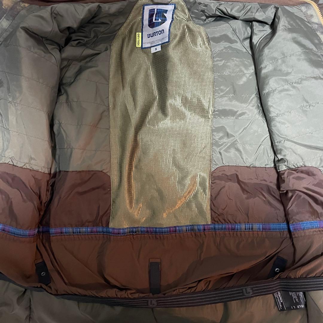 Burtonバートンスキーウェアスノーボードジャケットパーカー茶色カーキ迷彩総柄