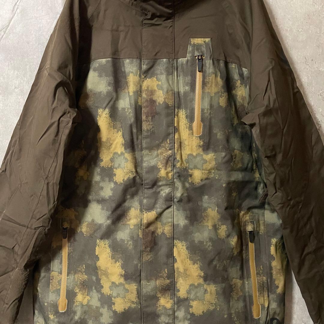 Burtonバートンスキーウェアスノーボードジャケットパーカー茶色カーキ迷彩総柄