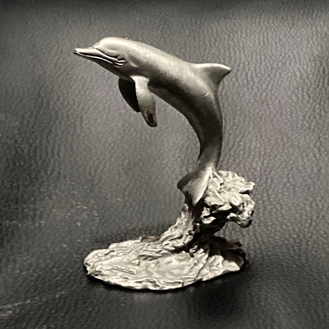 ビンテージピューター　イルカオブジェ　置物