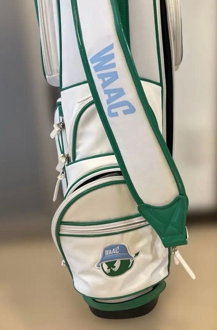 WAAC ゴルフキャディバッグ ホワイト/グリーン