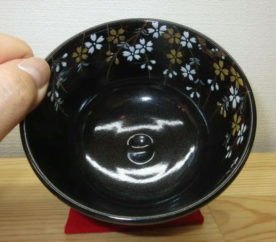 送料込【逢絢亭・新品】茶道具 茶碗 京焼 春の宵の図 錦光山香峰 共箱入り