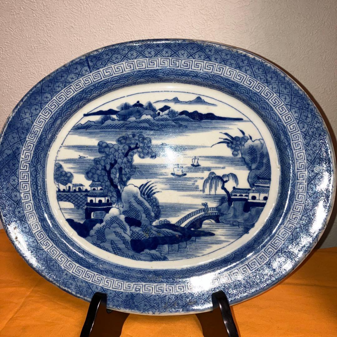 古伊万里　楕円皿　古美術