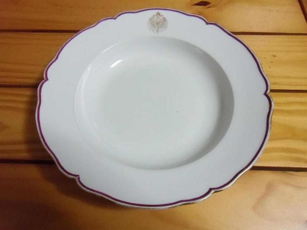 Ｗ帝政ドイツ軍/プロイセン王国＊ベルリンＫＰＭ/Ｇ ＨＡＳＣＨＥ白い皿(実物）