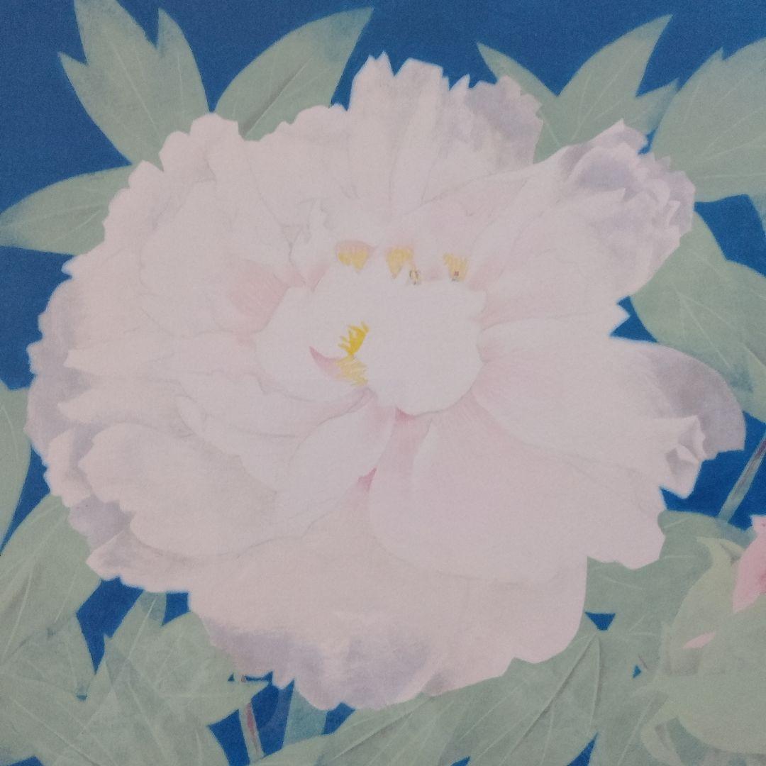 松尾敏男　大判リトグラフ『夕牡丹』 文化勲章受章、サイン&落款入、作家保存版